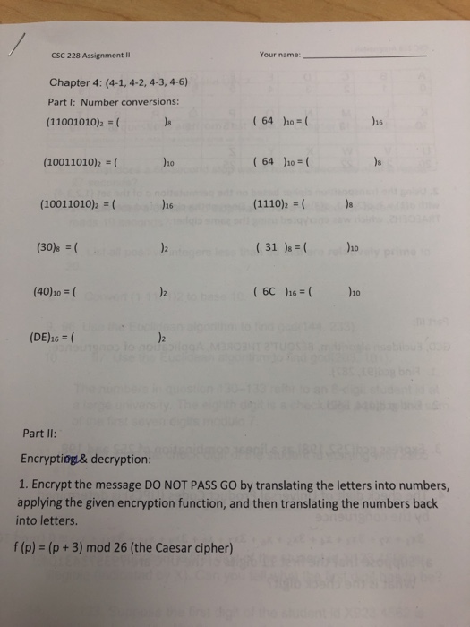  Discrete math CSC 228 Assignment I Chapter 4: (4-1, 4-2,4-3, 4-6)