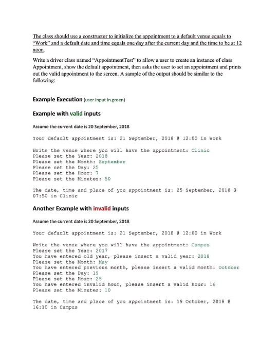 an application that sets appointments for users for a specific venue (place).