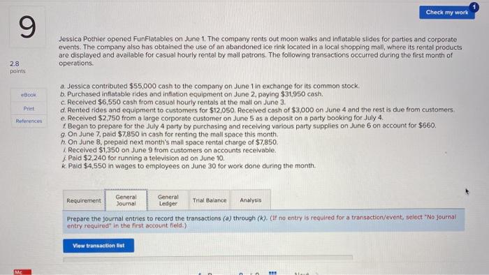  Check my work 9 Jessica Pothier opened FunFlatables on June 1.