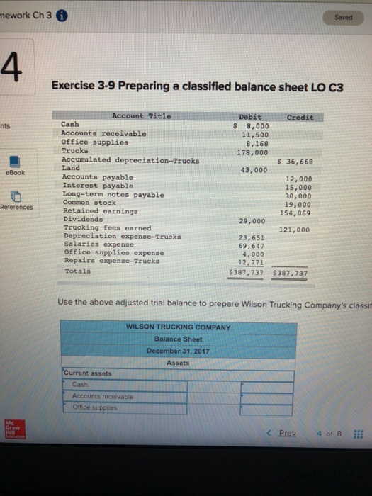  mework Ch 3 6 Saved 4 Exercise 3-9 Preparing a classified
