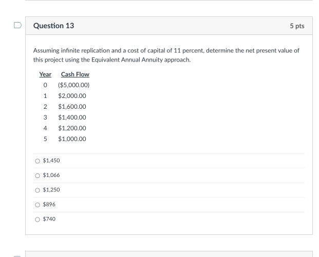 D Question 13 5 pts Assuming infinite replication and a cost