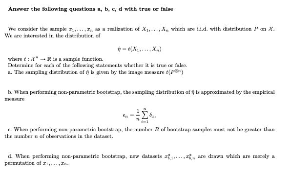  Answer the following questions a, b, c, d with true or