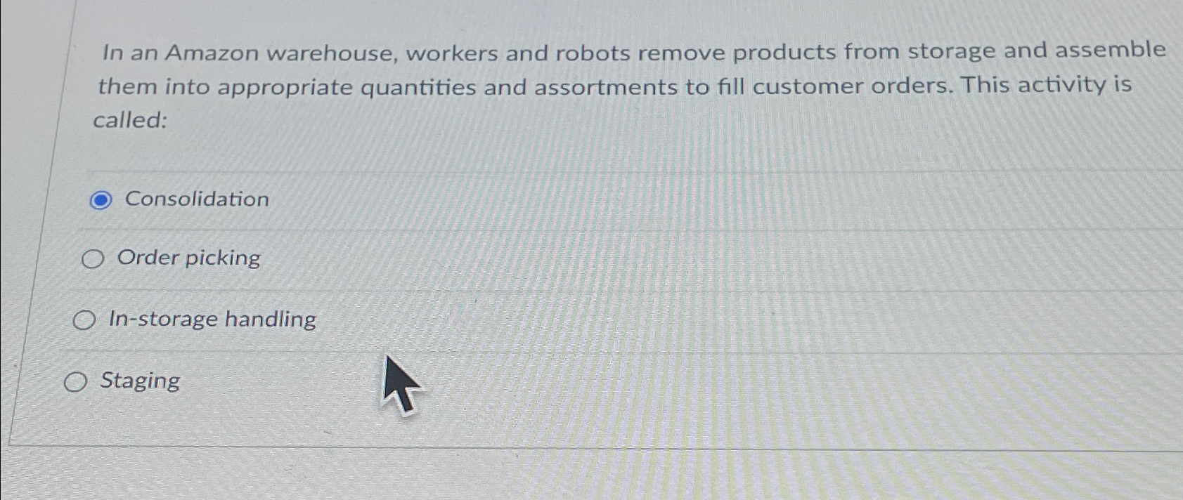  In an Amazon warehouse, workers and robots remove products from storage