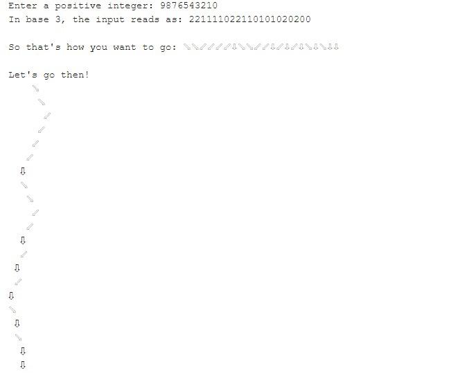 left to right represent the directions to take, with - 0 meaning