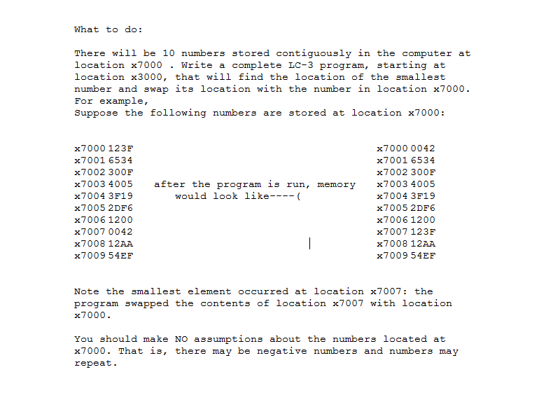 LC3 bubble sort program in ASSEMBLY or machine code There will be