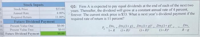Can someone help me format excel to equal the future dividend payment.