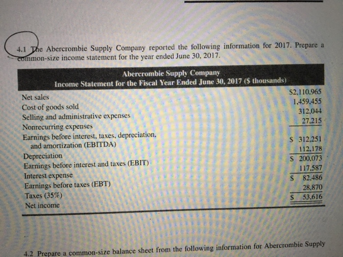  Prepare common-siza income statment. Please keep the answer Clear and complete.