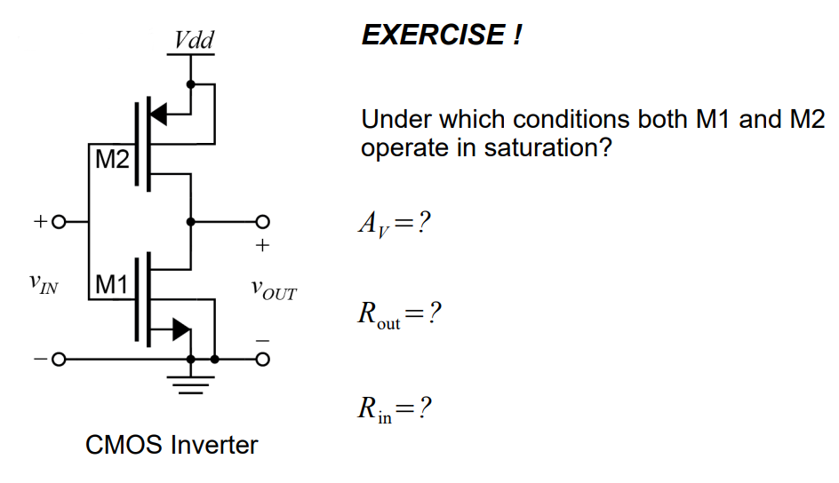  EXERCISE ! Under which conditions both M1 and M2 operate in