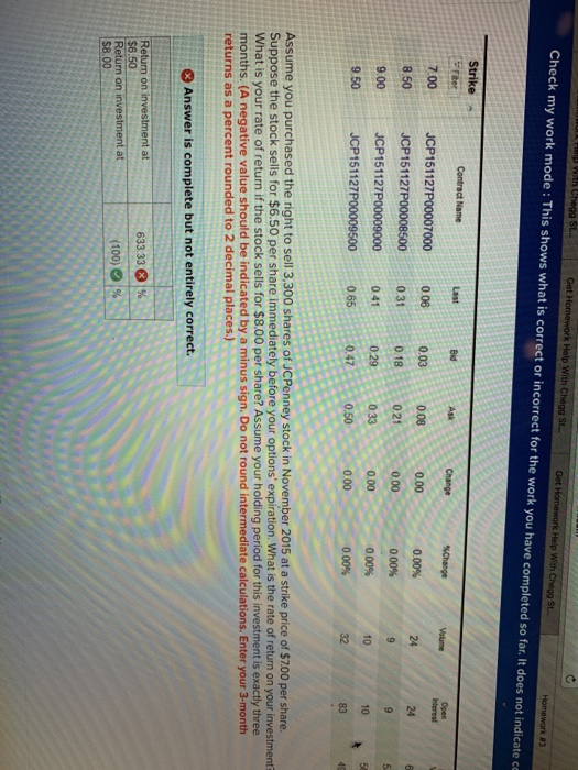 incorrect for the work you have completed so far. It does not