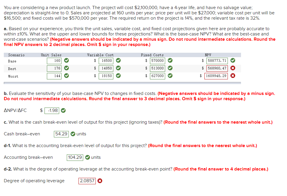 You are considering a new product launch. The project will cost