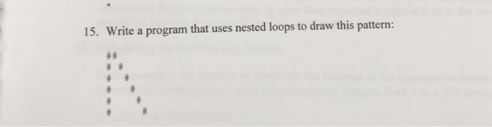  15. Write a program that uses nested loops to draw this