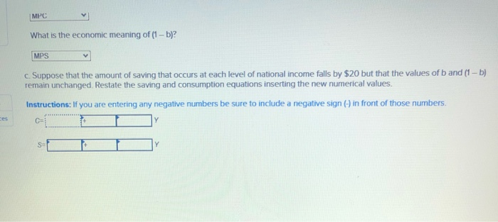 b)Y, where C, S, and Yare consumption, saving, and national income, respectively.
