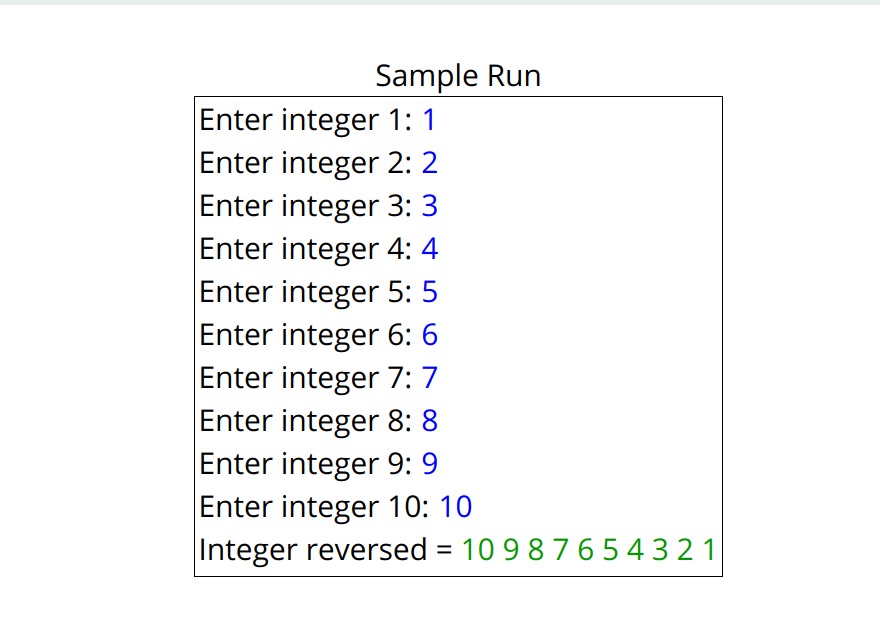 the read, reverse, and print functions used by f function f function