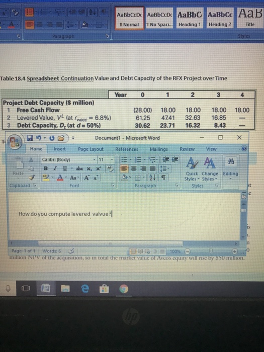  NormalNo Spac... Heading 1 Heading 2 Title Styles Table 18.4 Spreadsheet