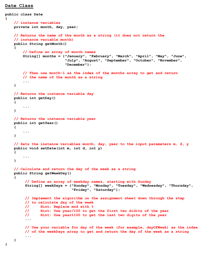 Delete the main method that NetBeans puts in the Date class and