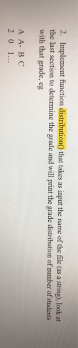  function distribution that 2. Implement function distribution0 that takes as input