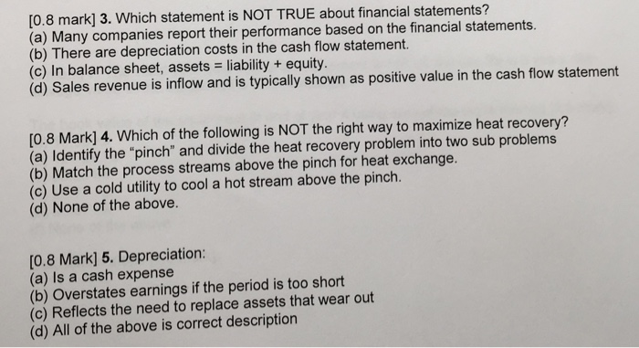  Choose the correct answer: [0.8 mark] 3. Which statement is NOT