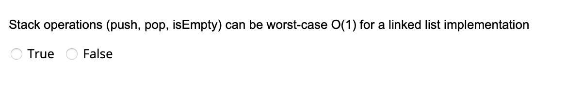 reached C. isEmpty D. None of above Implement the following method as