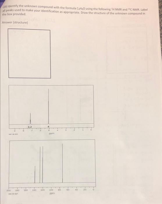 could you please help me with this question. identify the unknown compound