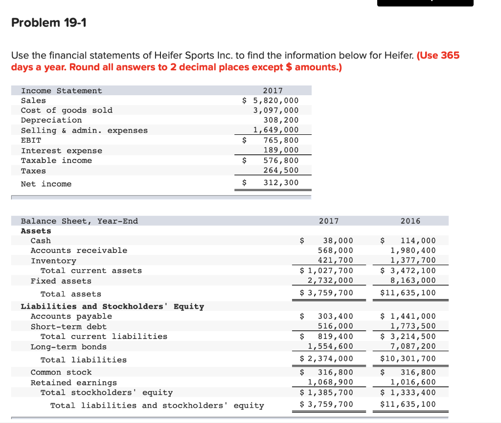  Please solve c j & k Correctly Problem 19-1 Use the