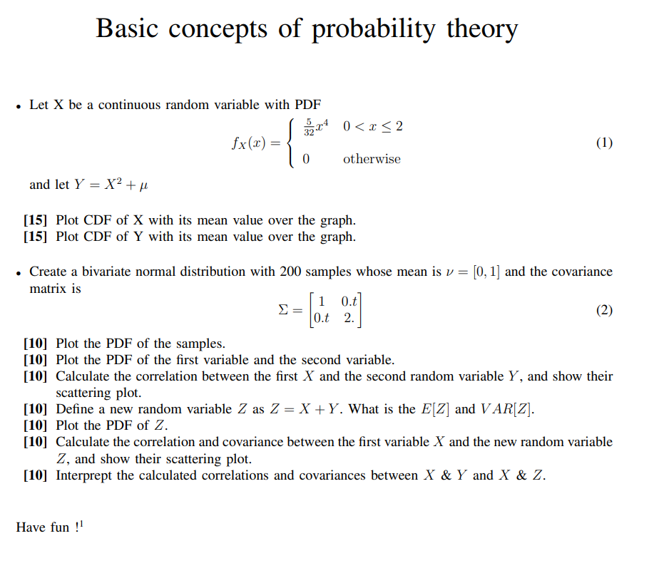  Take \mu =1 uet x be a continuous random variable with