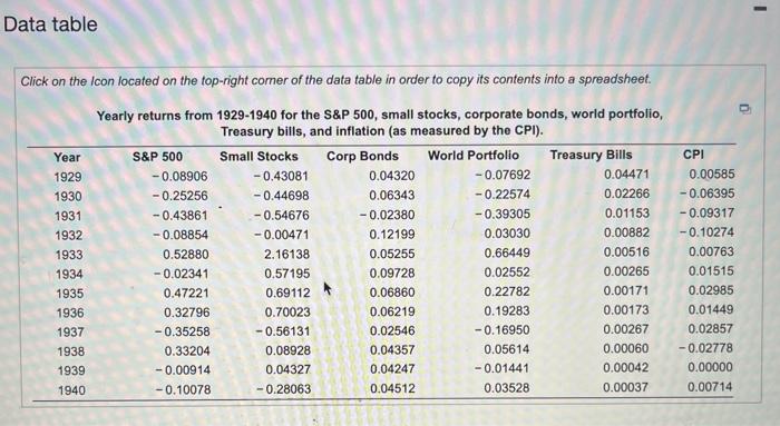 Great Depression). b. Compute the variance and standard deviation for each of