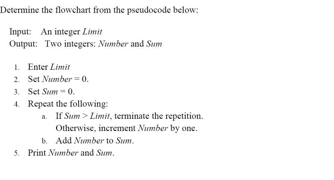 MATLAB QUESTION Determine the flowchart from the pseudocode below: Input: An integer