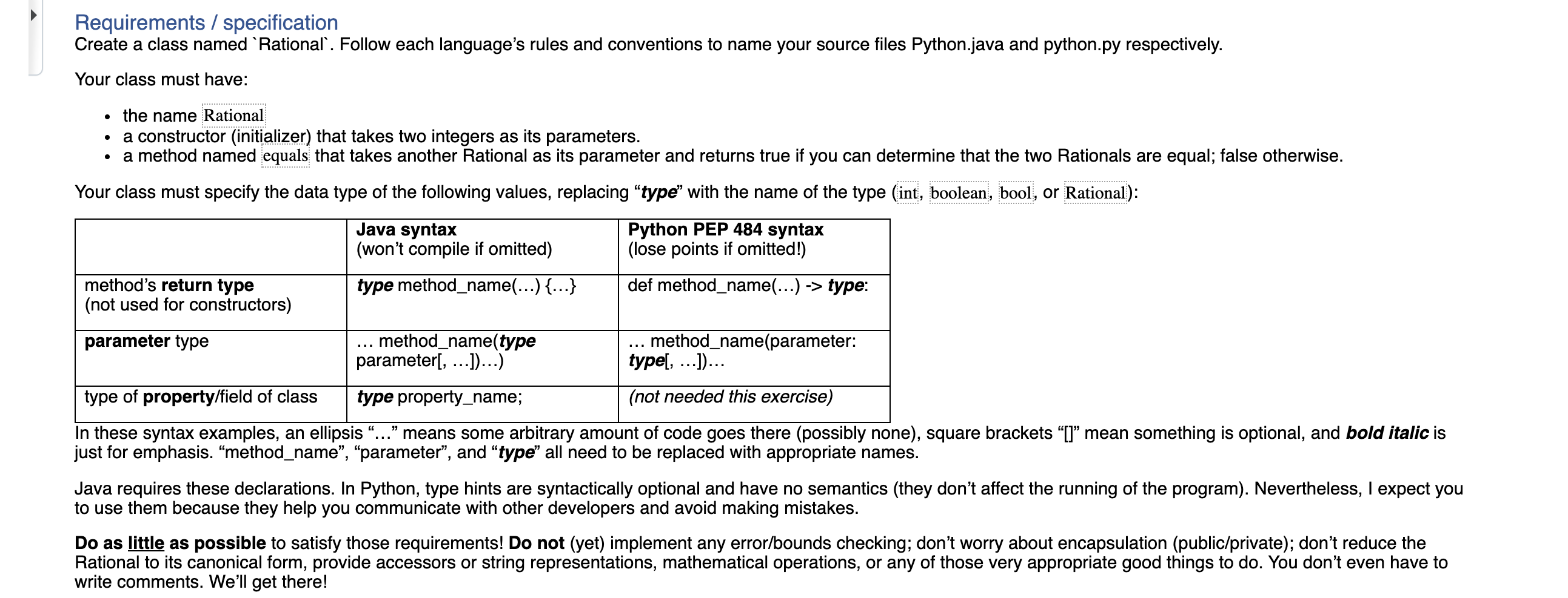 answer the following with java and python implementation Use this for testing