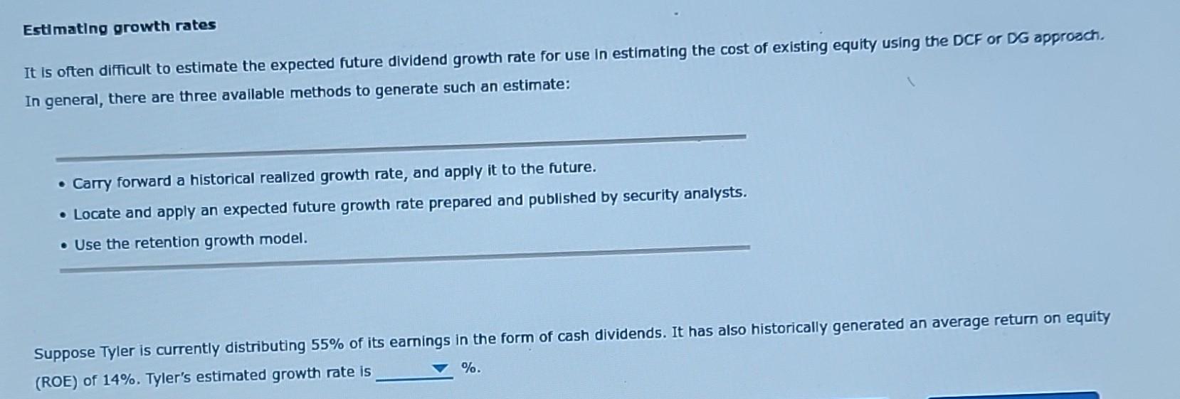  please let me know Estimating growth rates It is often difficult