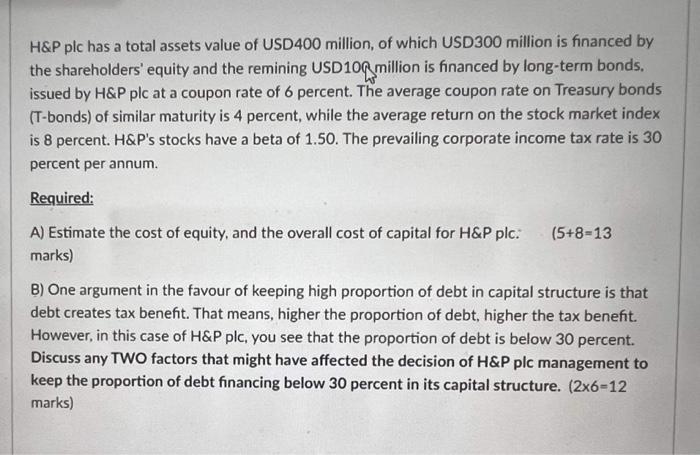 mn giup e vs ah H\&P plc has a total assets value
