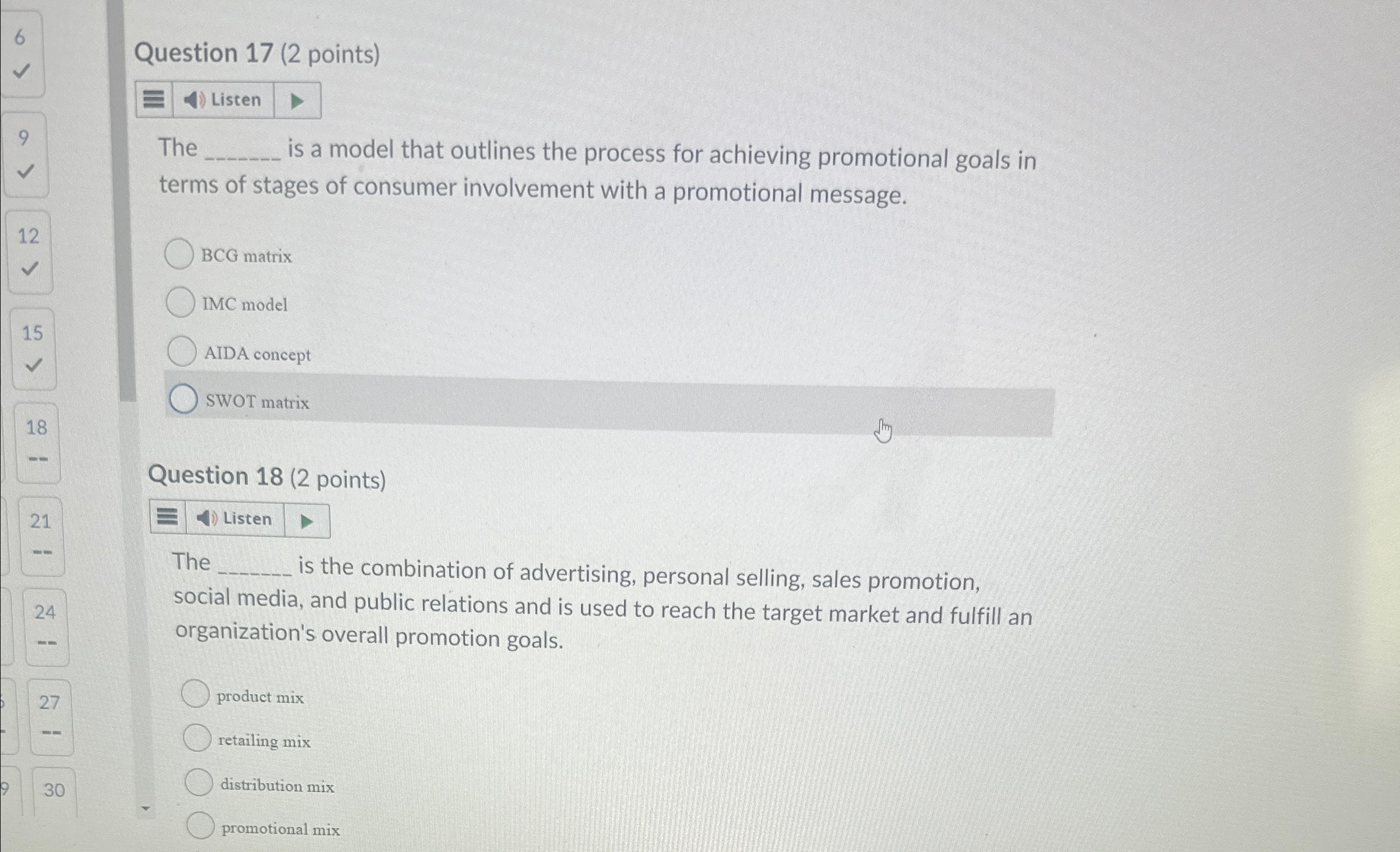  Question 17(2 points) Listen The is a model that outlines the