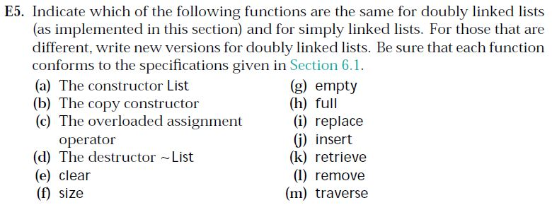 This is question E5 from Datastructures and Program Design in C++ by