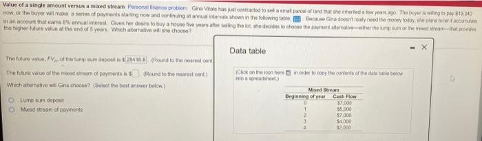  Value of a single amount versus a mixed stream Personal finance