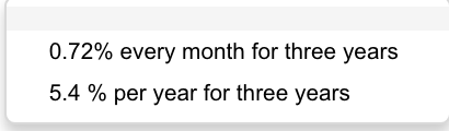 b. An account that pays 6.7% every 18 months for three years?