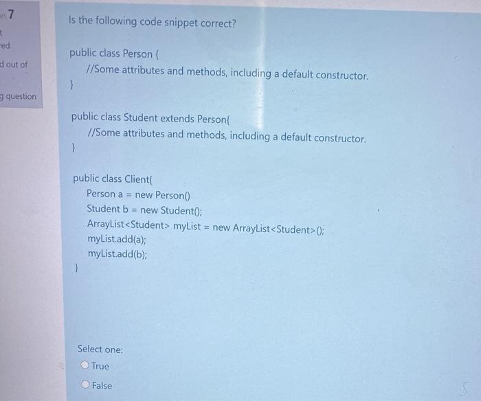 class provides some default methods. These methods include: et ered ed out