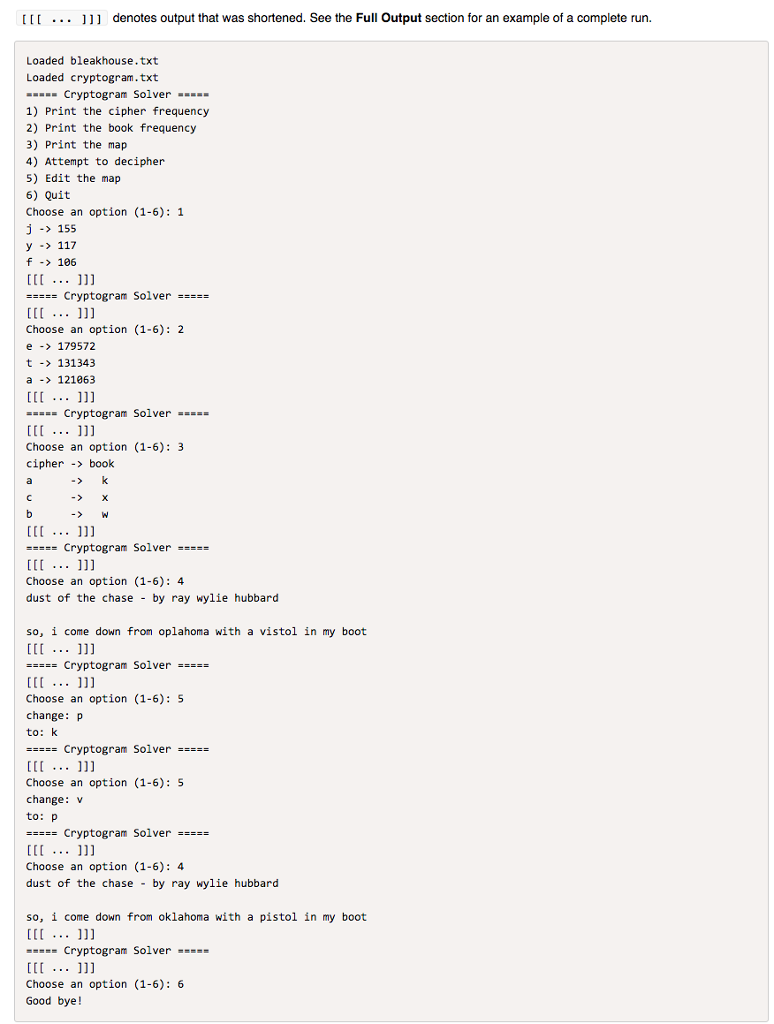 Truncated Output What is a Cryptogram? A cryptogram is a word puzzle