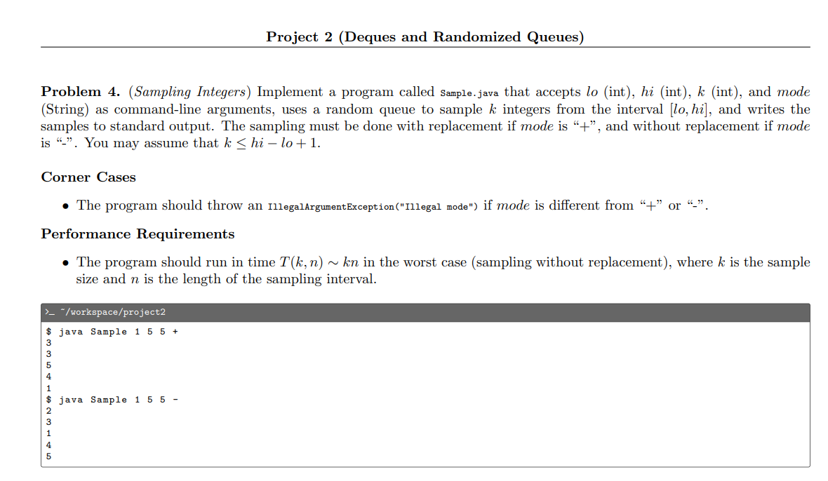 could someone help me with this pls Project 2 (Deques and