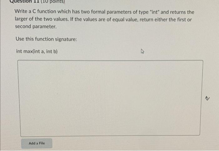 Need answer in C (NOT C++) programming language Write a C function