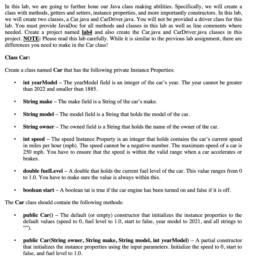 java In this lab, we are going to further hone our Java