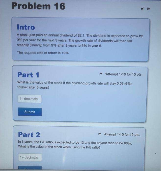 Intro Dakota Oranges Company paid an annual dividend of $3.33 per share