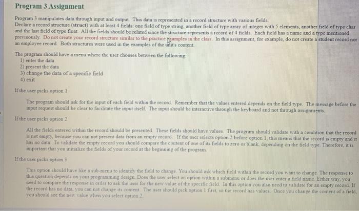  in c++ programming Holding Profits Program 3 Assignment Program 3 manipulates