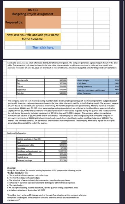  Please help solve problem E (Cash budget) Please only make the