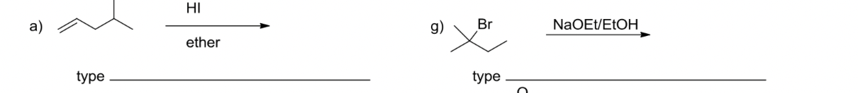  Complete the following by drawing the missing starting materials, reagents, and/or