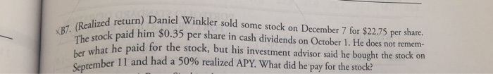  Please explain in each results ed return) Daniel Winkler sold some