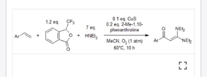  Ar1.2 eq7 eqHNEt,0.1 eq CuS02 eq 2-Me-1,10-phenanthrolineMeCN, O,(1 atm)60\deg C,10 hNE,NEL