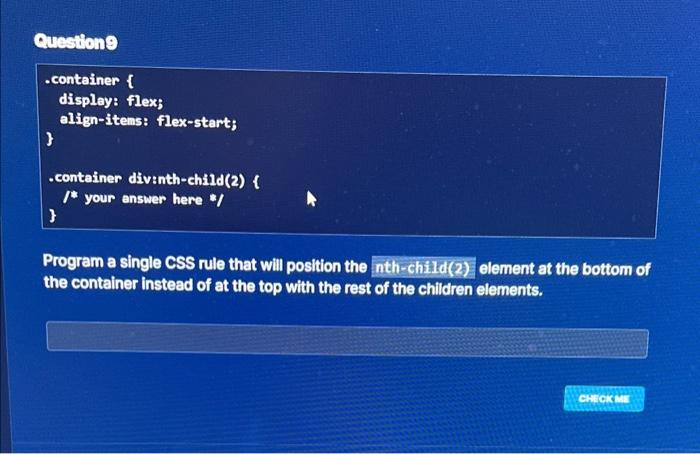  Program a single CSS rule that will position the nth-child(2) element