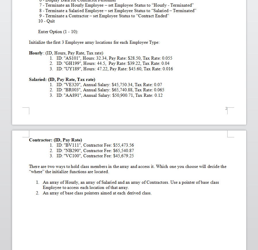 code. My code? #include #include #include #include using namespace std; class employee