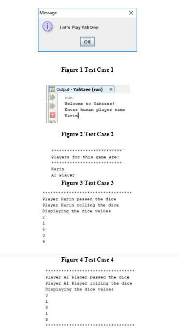 which hasTwo players Scorecard Name Five dice Thirteen rounds The following test