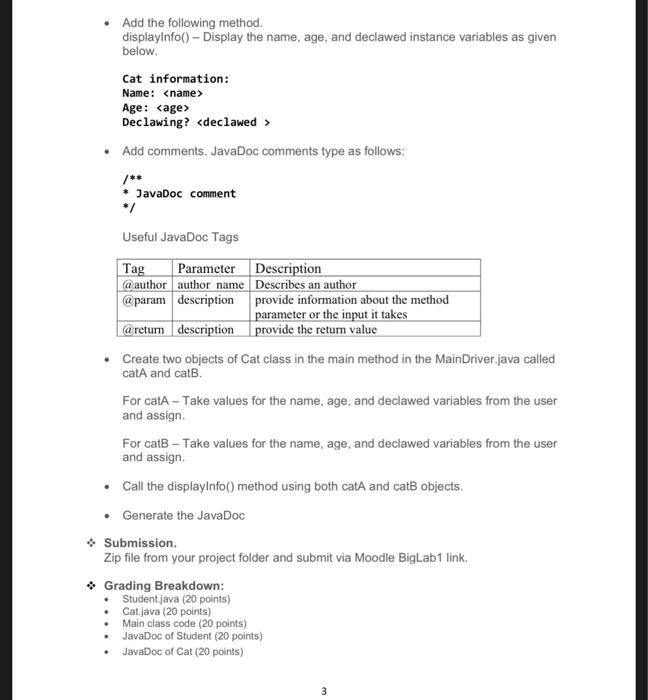 int Phase 1 - Classes, objects, instance variables, methods Create a Student