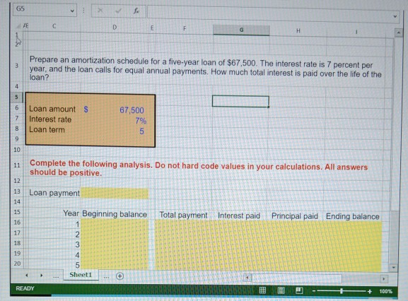  Please include the Excel formulas as well. Thank you Prepare an